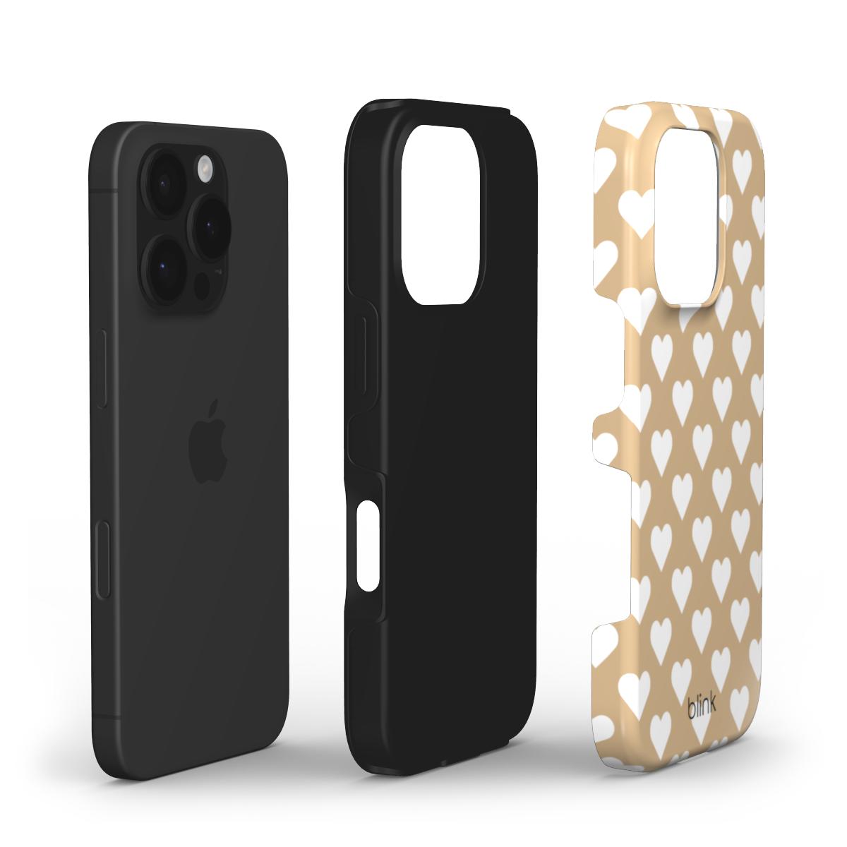 Taupe Love Tough Phone Case for iPhone