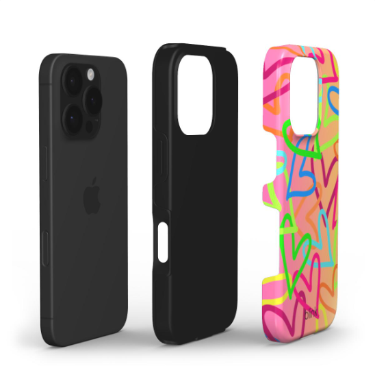 Grafitti Hearts 2 Tough Phone Case for iPhone