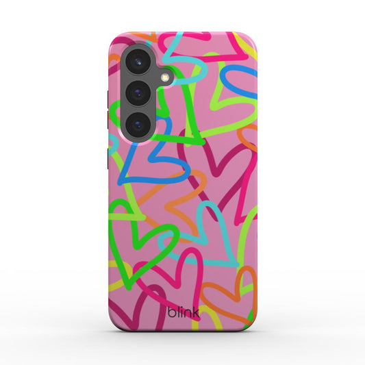 Grafitti Hearts Tough Phone Case for Android