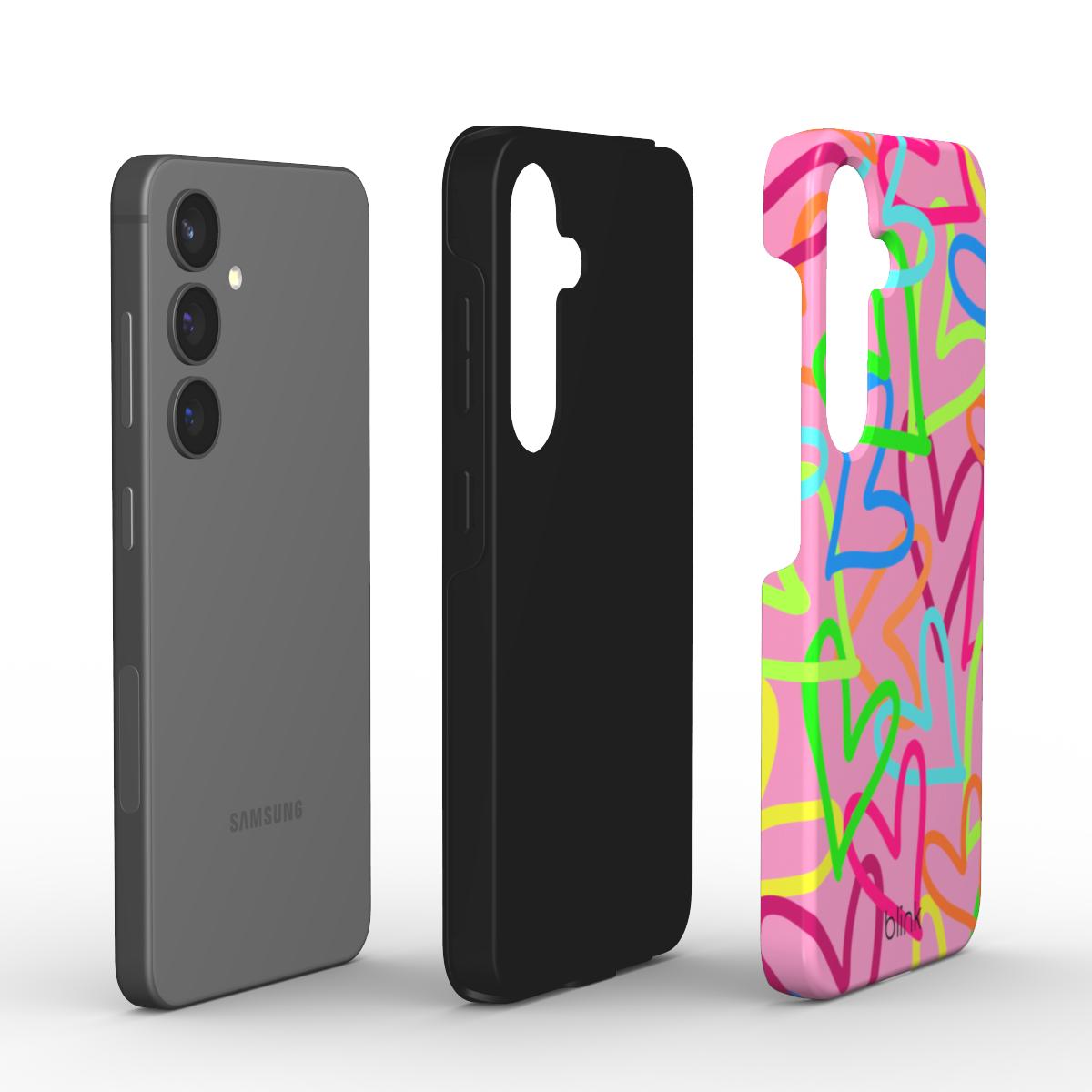 Grafitti Hearts Tough Phone Case for Android