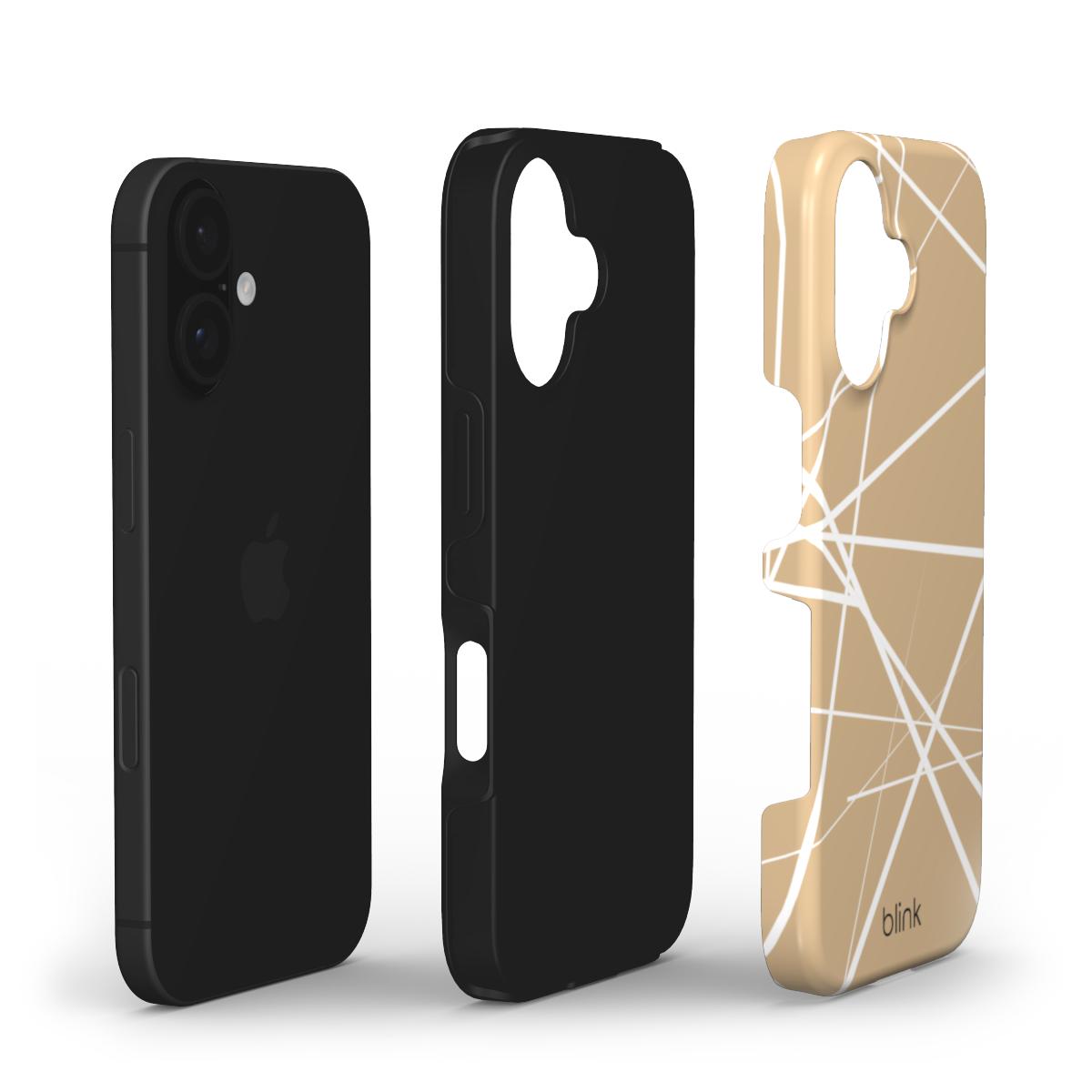 Taupe Geo Tough Phone Case for iPhone